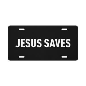 Jesus Saves Vanity License Plate – Bold Christian Message Plate for Faith-Driven Cars, Garages & Wall Displays