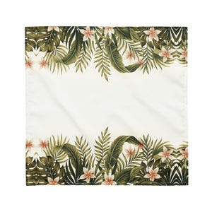 Tropic Bloom All-Over Print Bandana – Neutral Tropical Headwrap in Eco Fabric for Swim or Style