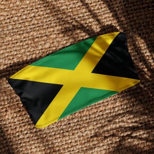 Jamaica Flag Recycled Bandeau Bikini Top Graphic Print – Eco Swimwear Island Vibes
