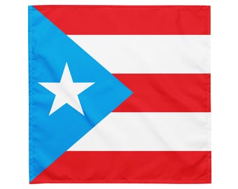 Puerto Rico Flag Bandana – Full Stripe Fold, Head Wrap, Traditional Boricua Bandana