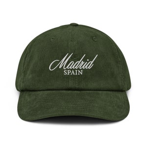 Madrid Dad Hat Embroidered Corduroy – Spain Travel Gift & Birthday Hat in Vintage Tourist Style