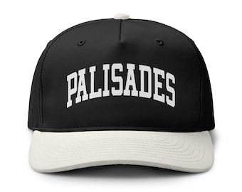 Palisades Two-Tone Snapback Hat – Vintage Collegiate Printed Five-Panel Cap