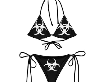 Biohazard String Bikini - Recycled Y2K Goth Swimwear