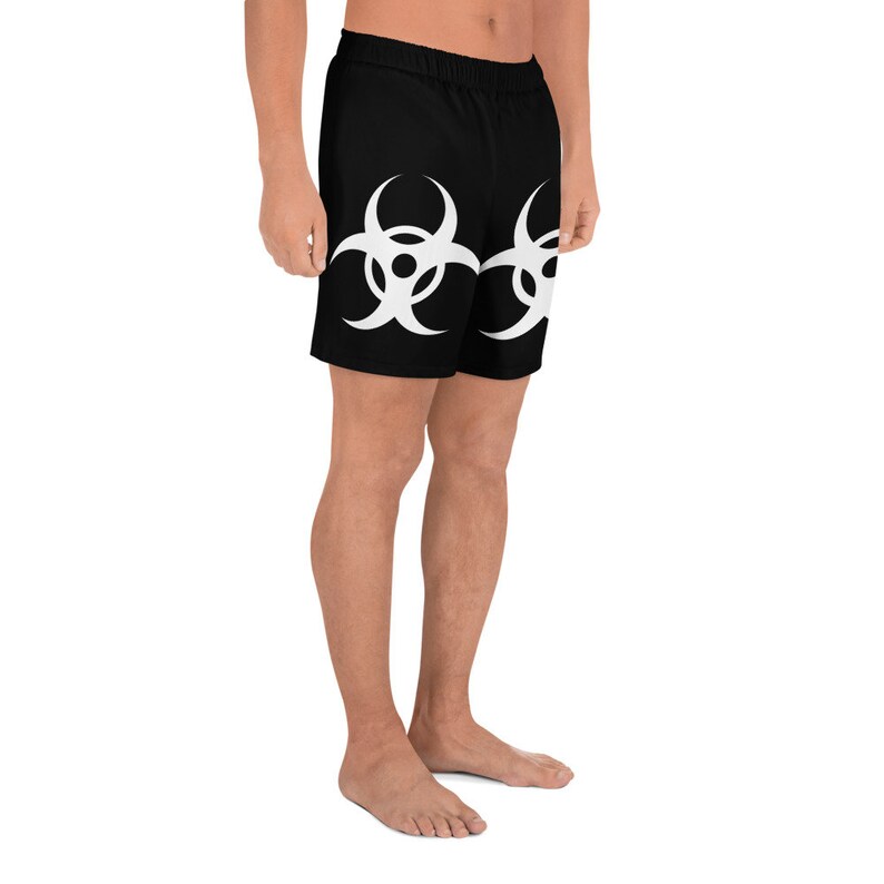 Biohazard Men's Recycled Athletic Shorts - White Black