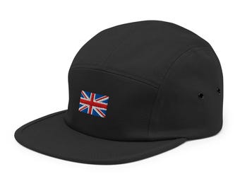 United Kingdom Five Panel Cap Embroidered Minimal – Union Jack Streetwear Hat