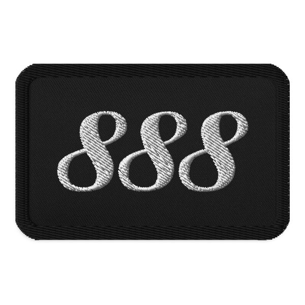 888 Angel Number Embroidered Patches, Unique Triple Eight Good Luck, Numerology Manifestation Lucky Gift