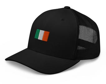 Ireland Flag Trucker Hat Embroidered Irish Cap – Mesh Snapback Baseball Hat