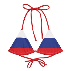 Russia Flag String Bikini Top - Heritage Inspired Swimwear