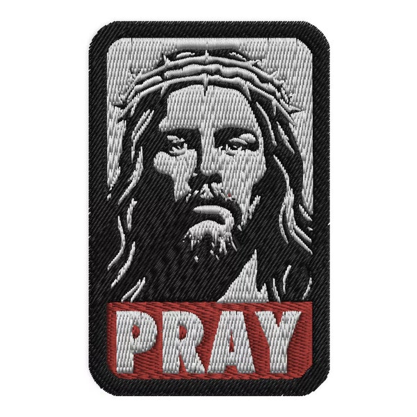 Jesus Pray Embroidered Patch Christian Gift Religious Art Jesus Is King Street Art Pop Contemporary Modern Skater Patch For Backpack Jacket