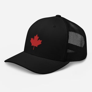 Kanada Ahornblatt Trucker Cap Stilvoller Mesh Camping Hut | Verstellbarer Druckknopfverschluss Essential Canada Casual Wear Atmungsaktiver Sommer Sporthut