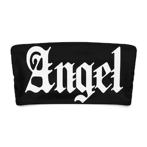 Angel Black Bandeau Bikini Top Recycled Fabric – Minimalist Luxe Swimwear for Women