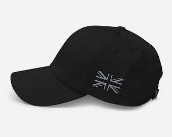 United Kingdom Blackout Dad Hat – Tonal Union Jack Embroidered Cap