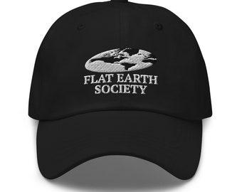 Flat Earth Society Dad Hat, Płaskoziemcy, Płaskoziemcy, Płaskoziemcy, Universal Zetetic Society, Płaskoziemcy - Czarny