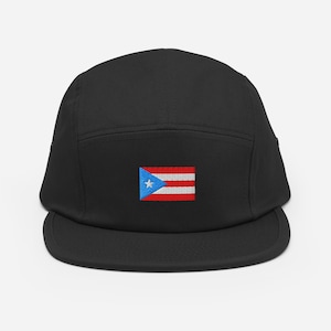 Puerto Rico Flag Five Panel Cap – Light Blue Embroidered PR Boricua Pride Hat