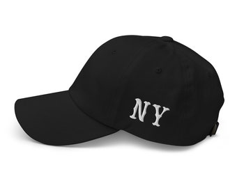 NY Dad Hat – Vintage Sandlot League Baseball Style with Side Stitch Embroidery