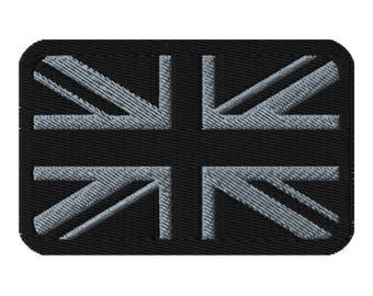UK Flag Iron On Patch Union Jack Black Flag Iron-On Or Sew-On Patch Badge - Novelty Embroidery Patch, Free UK Post Union Jack Patch Black - Foto 7