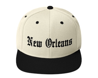New Orleans City Cap Old English Vintage Classic Baseball Style, bestickt, Premium-Qualität Hysteresenhut