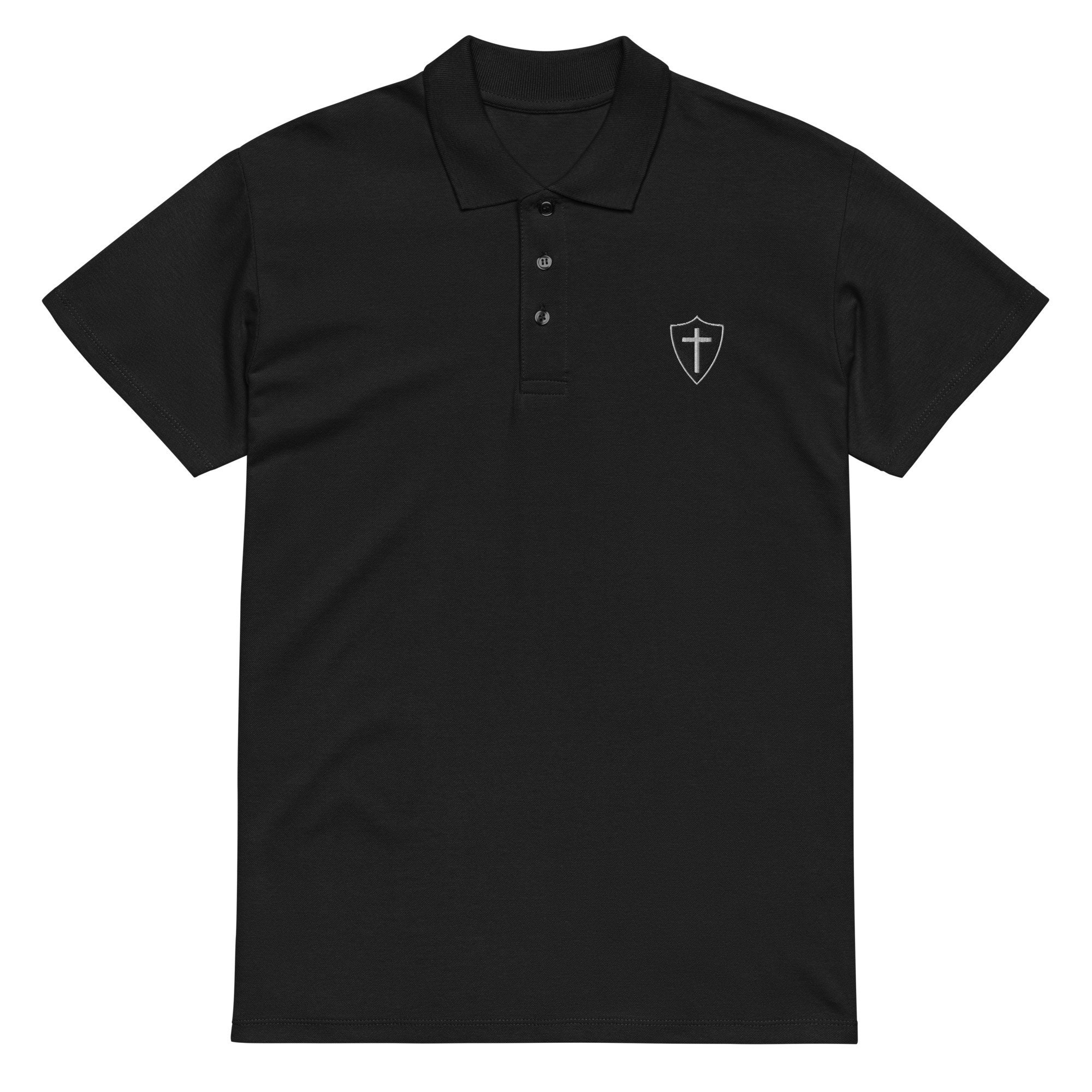 Armor of God Cross Shield Logo Polo Shirt – Premium Pique Cotton
