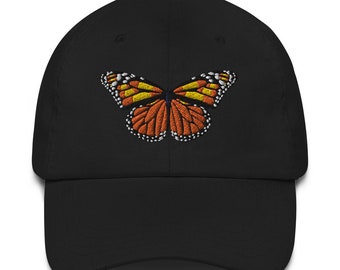 Monarch Butterfly Embroidered Hat