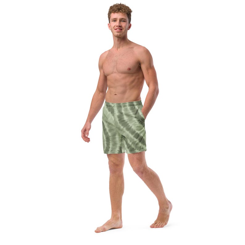 Tie Dye Sage Green Tie Dye Swim Trunks Recycled
