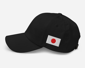 Japan Flag Dad Hat - Japanese Style Embroidered Cotton Heritage Headwear
