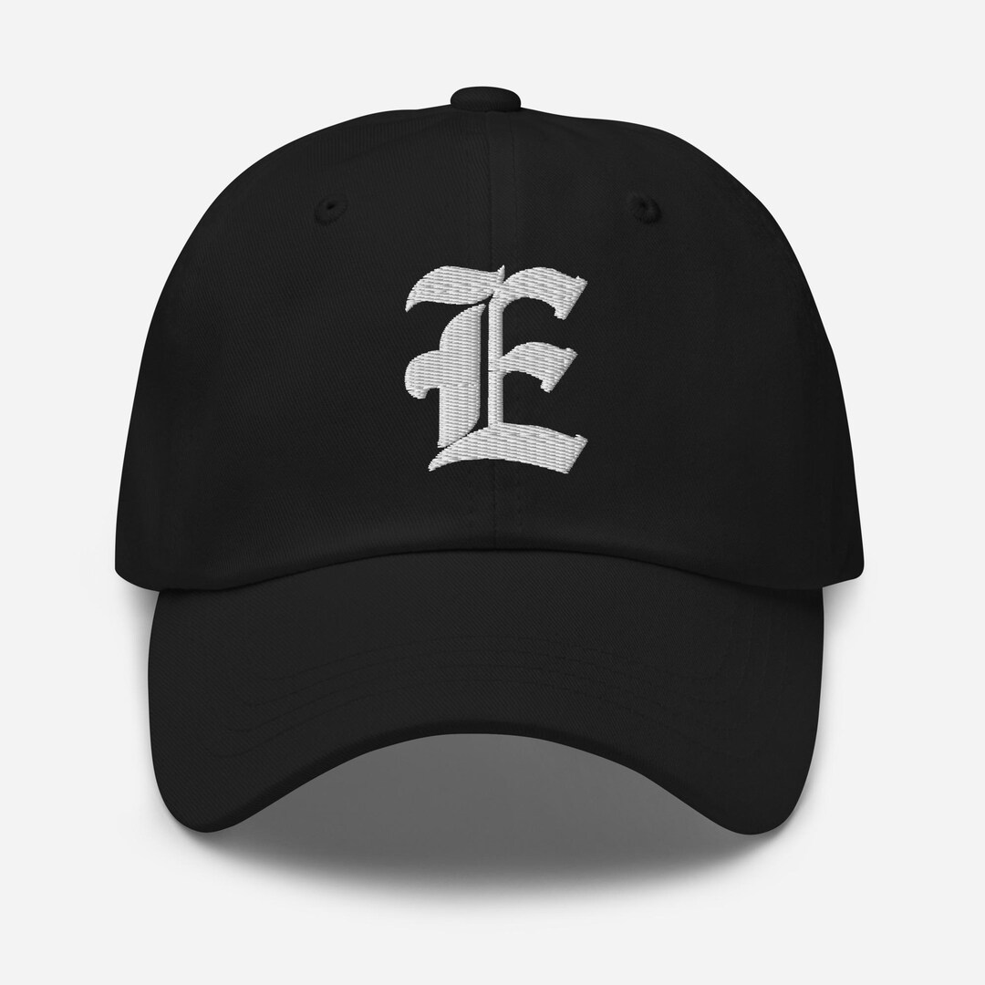 Letter E Dad Hat Embroidered Minimal – Old English Font Baseball Cap ...