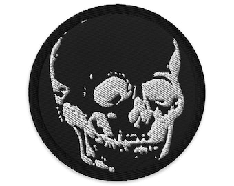 Schädel gestickter Aufnäher zum Aufbügeln oder Aufnähen - Gothic Punk Biker Jacke Metall DIY Kleidung Dekoration Geschenk