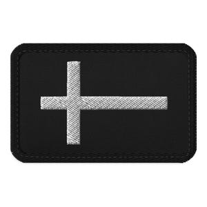 Toppa ricamata a croce cristiana con chiusura a strappo – Simbolo di fede minimalista, distintivo tattico per il morale