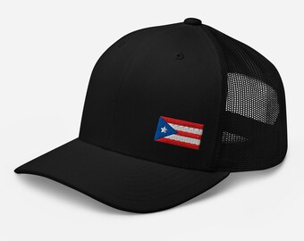 Puerto Rico Flag Trucker Cap – Side-Front Embroidered Mesh Hat
