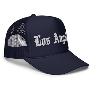 Los Angeles Foam Trucker Hat - Old English White Embroidery