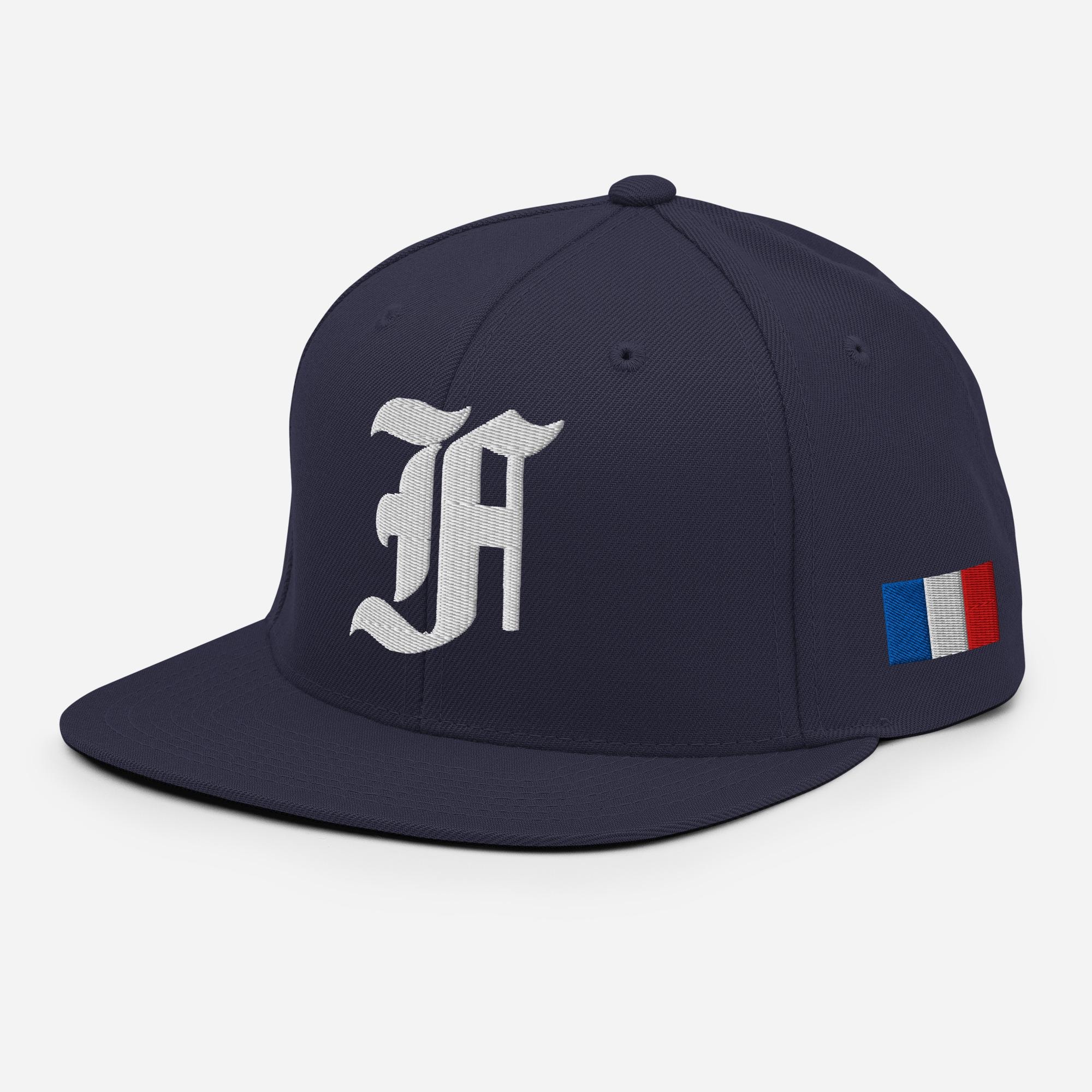 France Snapback Hat – Old English F Embroidery on Cap With French