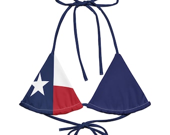 Texas Flag String Bikini Top – Lone Star Patriotic Halter Swim Top