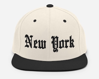 New York City Snapback Hat Old English Embroidered – Vintage Classic Baseball Style NYC Cap