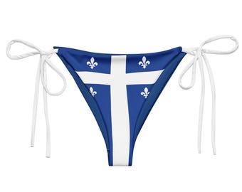 Quebec Flag String Bikini Bottom – Fleur-de-Lis Swimwear