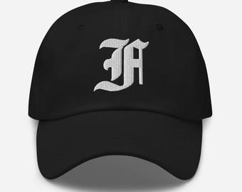 Embroidered Old English Letter F Dad Hat - Cotton Baseball  display picture 3