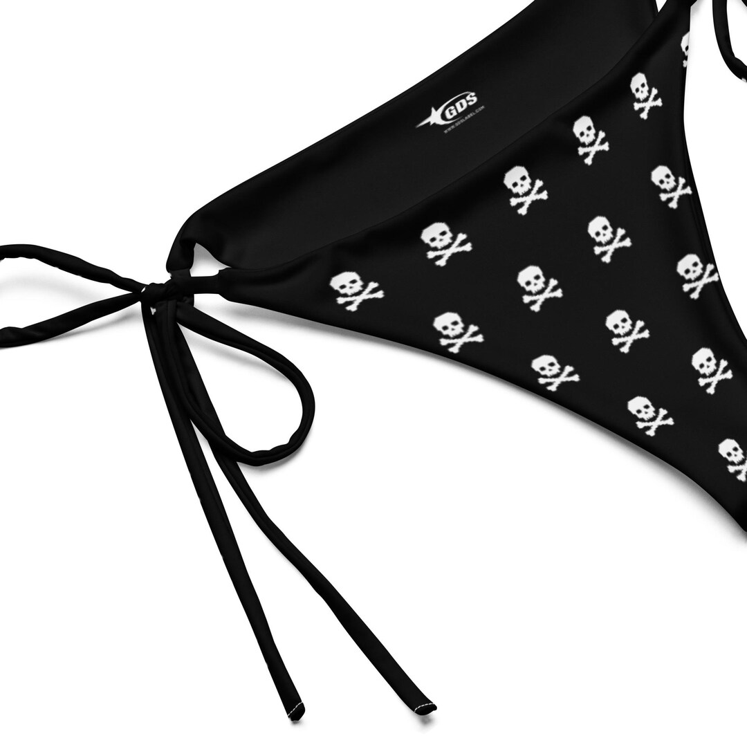 Roger String Jolly Roger String Bikini Bottom – Skull & Crossbones Gothic Swimwear ...
