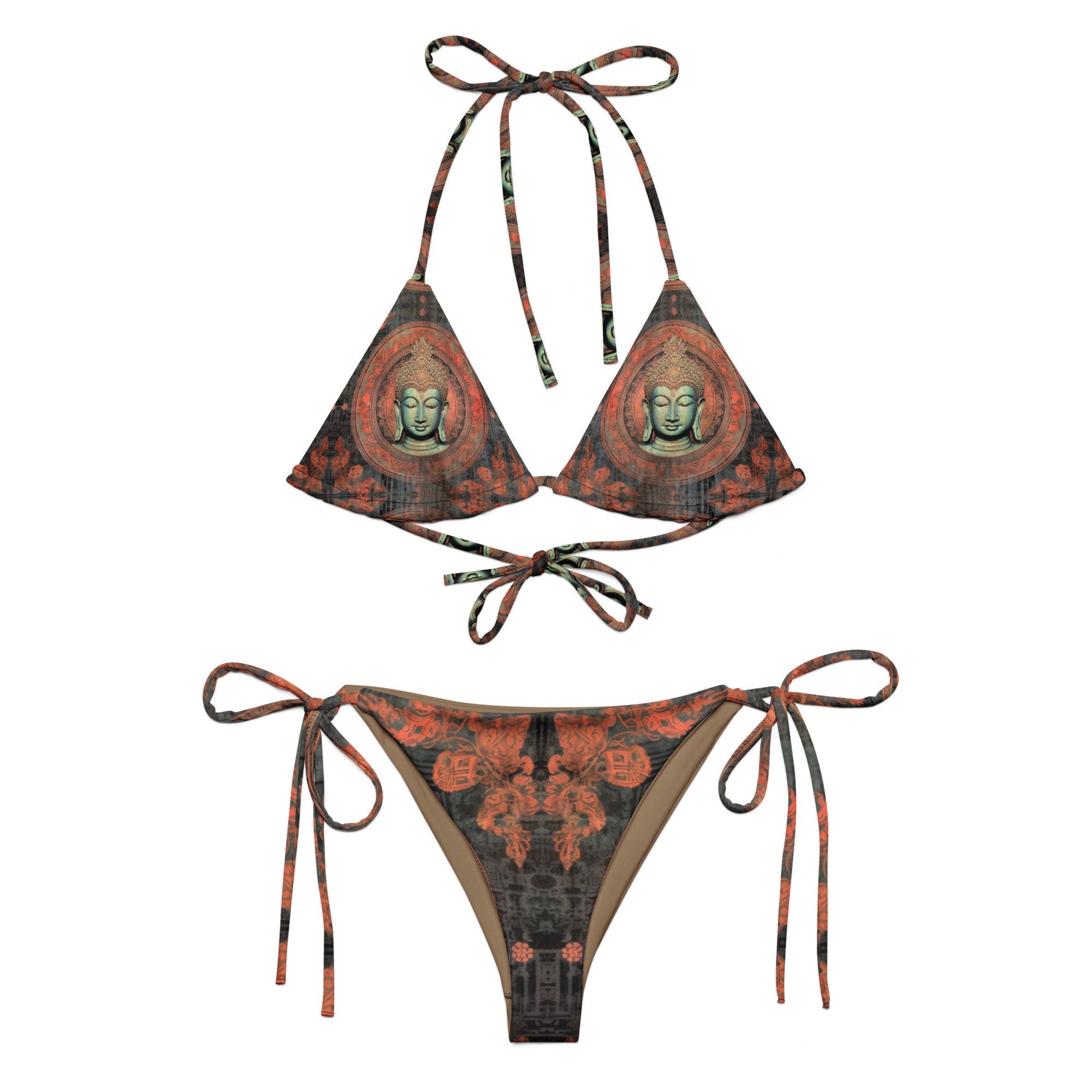 Buddha Rococo Art String Bikini – Cultural Chic Boho Swimwear With