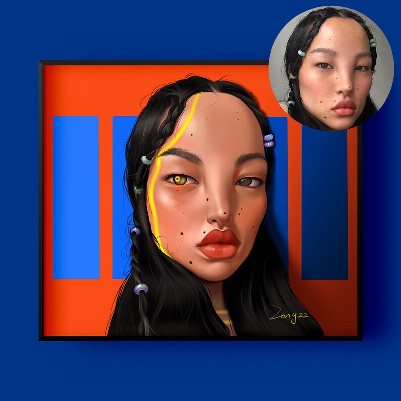 Custom Portrait Gift Digital Art Painting by Zongzz