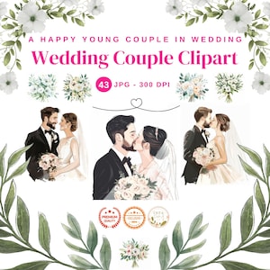 Bundle de cliparts pour couple de mariage, les mariés dans le dos des cliparts, des cliparts pour le jour du mariage, fichier mariage, mariage JPG, Just Married Clipart commercial