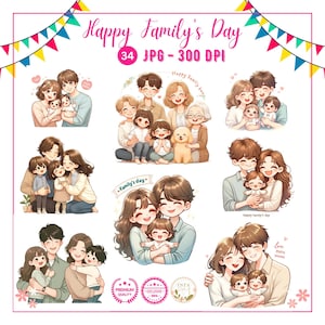 ClipArt per la festa della famiglia, ClipArt per la festa della famiglia, Biglietti di auguri per la festa della famiglia, Festa del papà, Festa della mamma, PaPa, Mamma, Famiglia e bambino Clipart