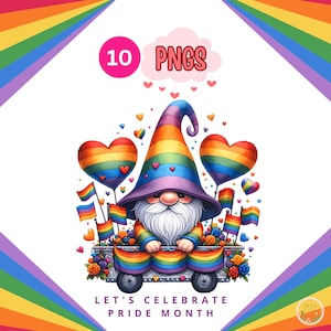 Colección de imágenes prediseñadas de acuarela de gnomos del orgullo LGBTQ2, imágenes prediseñadas de gnomos del orgullo, gnomos PNG, mes del orgullo, gnomos PNG, imágenes prediseñadas de gnomos