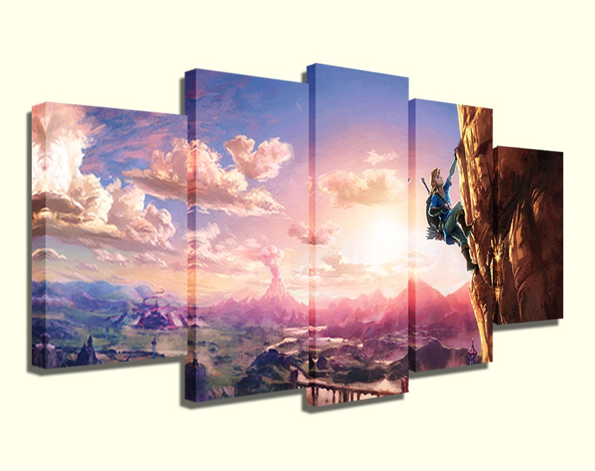 Legend of Zelda Link 5 Piece Zelda Canvas Painting for Living Etsy