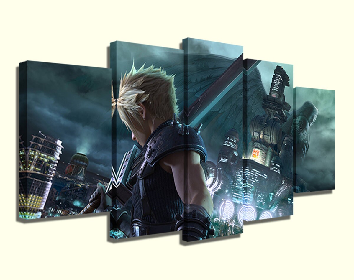 5 Panel Final Fantasy VII Cloud Strife Canvas Painting for Etsy