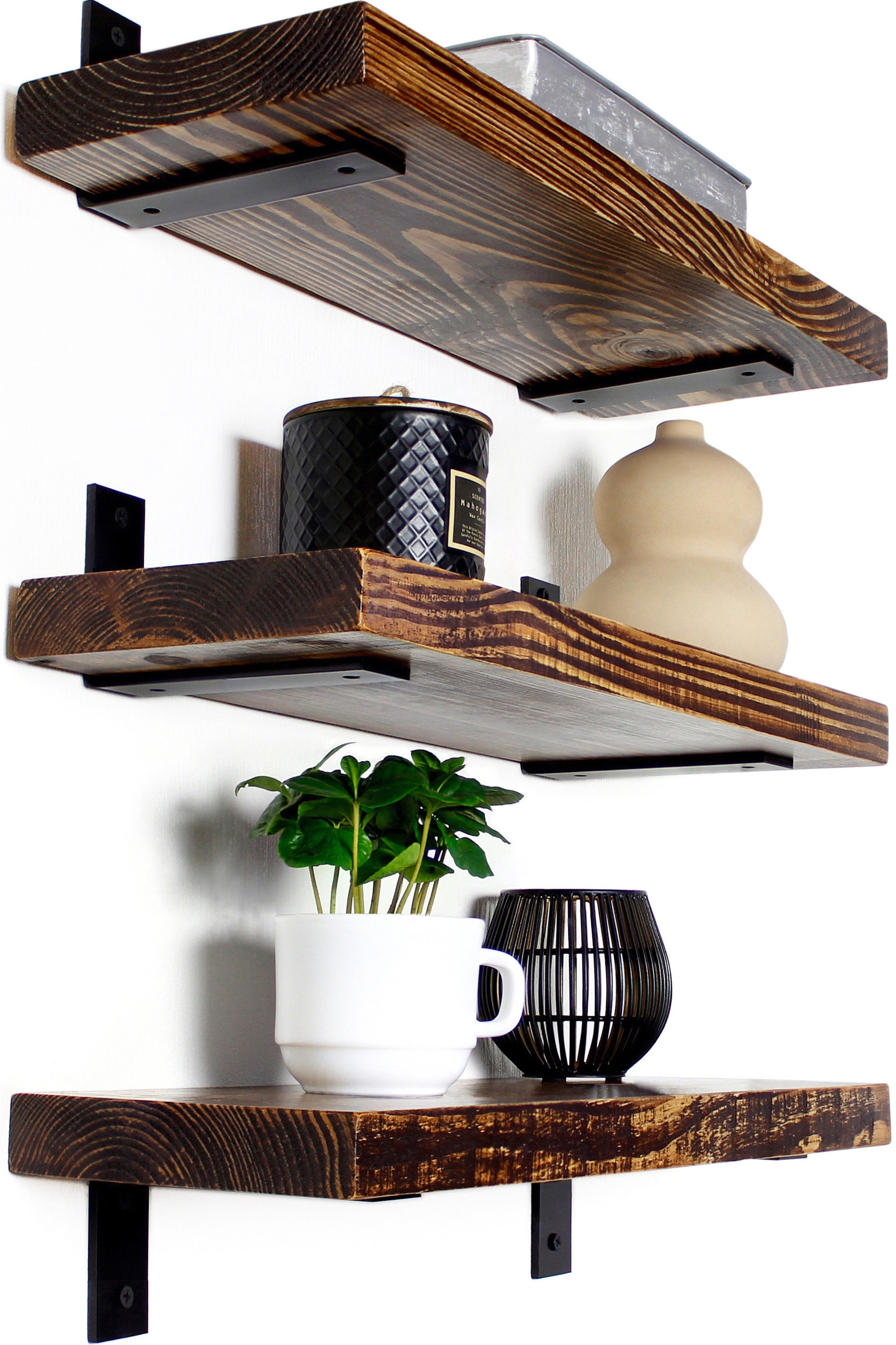 Rustic Wooden Shelves For Farmhouse style Decor