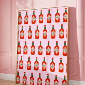 Hot Sauce Wall Print, JPG File, Digital Download,