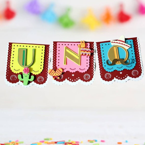Fiesta Birthday Banners/Colorful Fiesta Banner/First fiesta high chair banner/ Fiesta birthday party/ Fiesta party/ Fiesta high chair banner