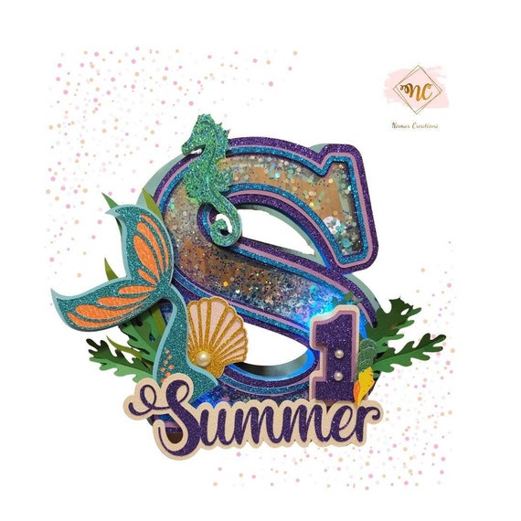 Mermaid Cake Topper | Customized Mermaid Cake Topper | Under the Sea Cake Topper | Mermaid Shaker Cake Topper
