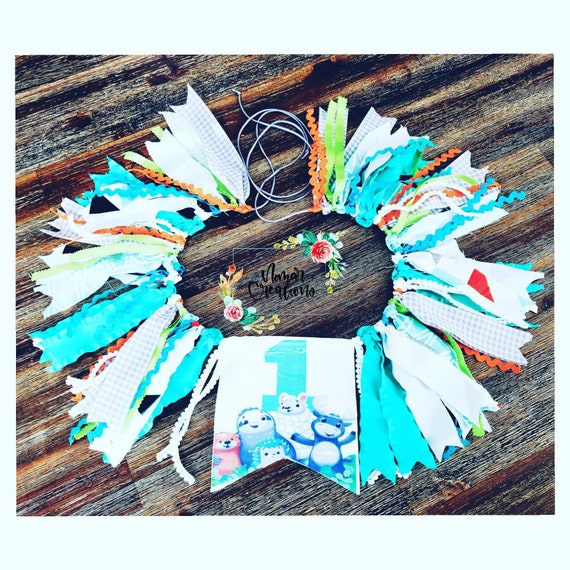 Ribbon Fabric High Chair Banner /High chair banner/ Birthda Party Linkimals Inspired Decorations