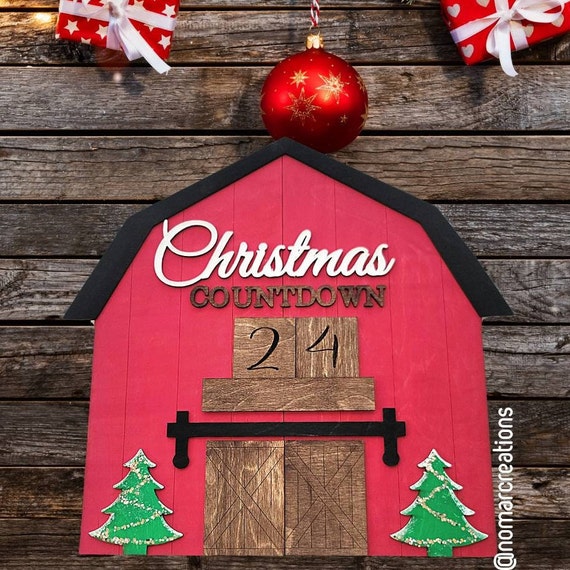 Farmhouse Christmas Countdown/ Barn house Christmas Countdown / Countdown to Christmas / Days until Christmas Countdown
