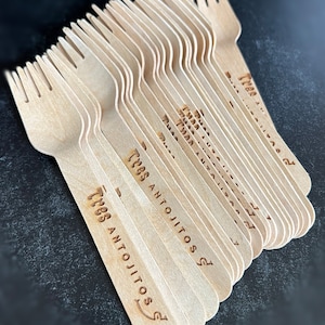Customized Wooden Dessert Forks